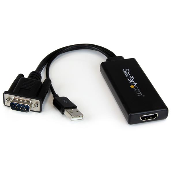 Adaptador VGA a HDMI StarTech.com VGA2HDU | 1080P, Con Audio y Alimentación USB