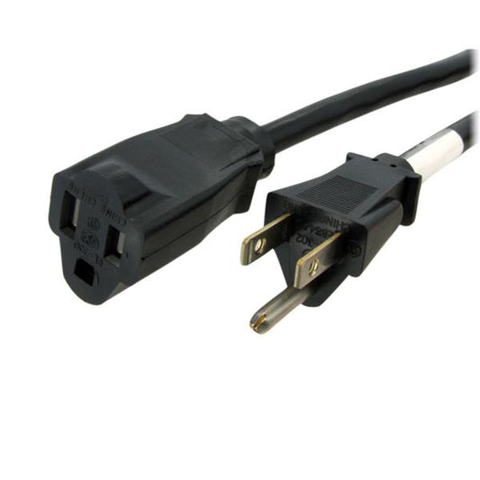 Startech.com Cable de 2m de Extensión de Alimentación,nema 5-15R a Nema 5-15p, 13a 125v, 16awg, Cable de Extensión de Corriente - para Computador, Monitor, Impresora, Escáner, Protector de