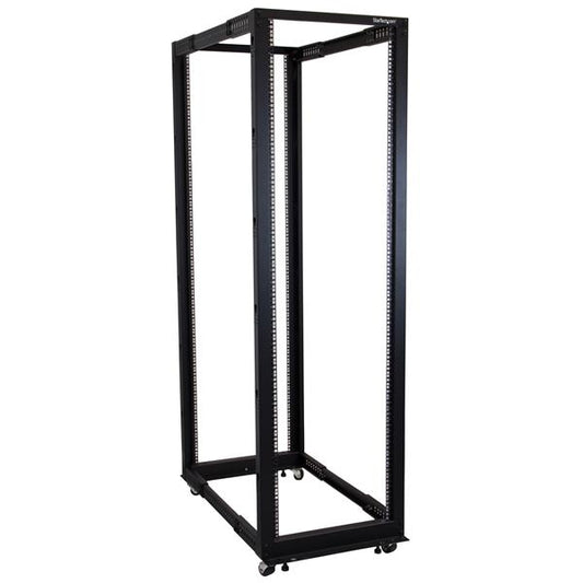 Startech.com Rack 42u Móvil de Marco Abierto de 4 Postes para Servidores - Rack de 19 Pulgadas - Ruedas o Patas Niveladoras - Acero, Acero Laminado en Frío - 600kg Capacidad de Peso Estático