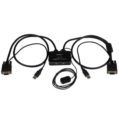 Startech.com Switch Conmutador Kvm de Cable con 2 Puertos VGA USB Alimentado Por USB con Interruptor Remoto - 2 Computador(es) - 1 Usuarios Locales - 2048 X 1536 - 2 X USB - 1 X VGA