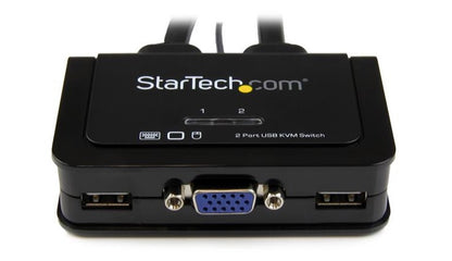 Startech.com Switch Conmutador Kvm de Cable con 2 Puertos VGA USB Alimentado Por USB con Interruptor Remoto - 2 Computador(es) - 1 Usuarios Locales - 2048 X 1536 - 2 X USB - 1 X VGA
