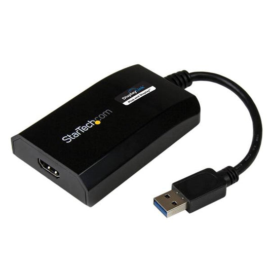 Startech.com Adaptador Gráfico Externo Multi Monitor USB 3.0 a HDMI HD Certificado Displaylink para Mac y Pc - Negro