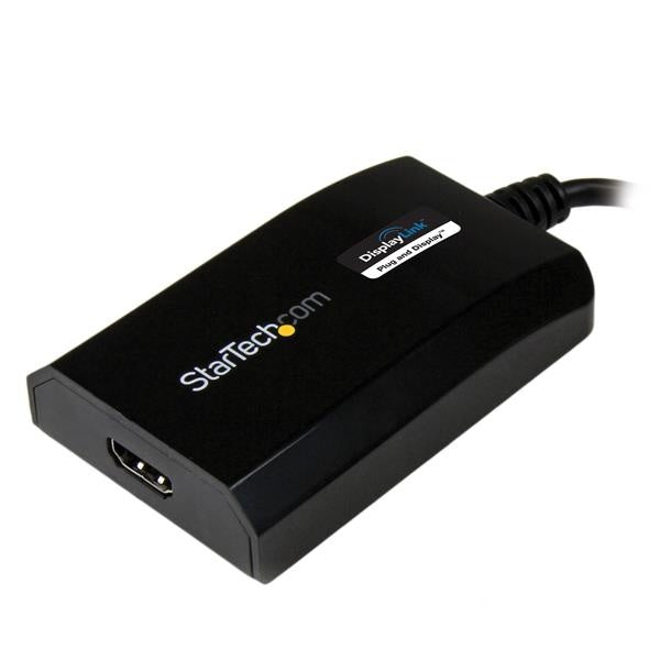 Startech.com Adaptador Gráfico Externo Multi Monitor USB 3.0 a HDMI HD Certificado Displaylink para Mac y Pc - Negro
