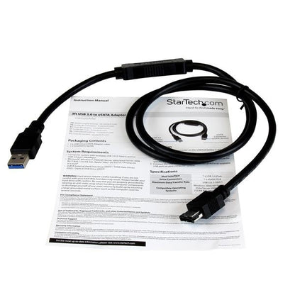 Adaptador USB 3.0 StarTech.com USB3S2ESATA3 | 91CM, SATA 6 Gbps