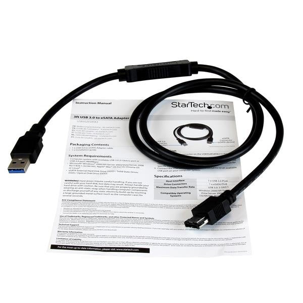 Adaptador USB 3.0 StarTech.com USB3S2ESATA3 | 91CM, SATA 6 Gbps