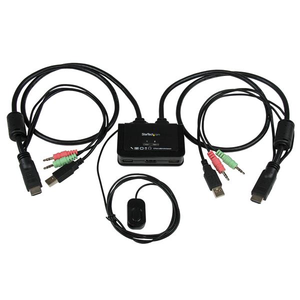 Conmutador KVM StarTech.com SV211HDUA | 2 Puertos HDMI, 1080p, USB Audio