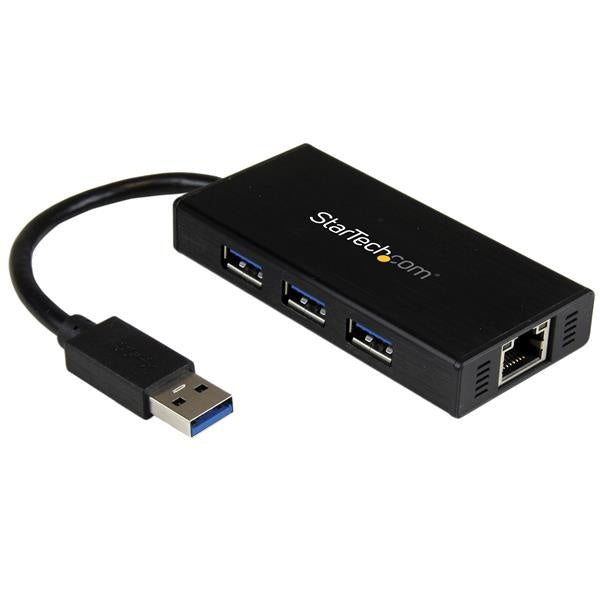 Hub USB 3.0 StarTech.com ST3300GU3B | 5 Gbps, 3 Puertos USB, Adaptador Ethernet Gigabit