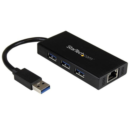 Hub USB 3.0 StarTech.com ST3300GU3B | 5 Gbps, 3 Puertos USB, Adaptador Ethernet Gigabit