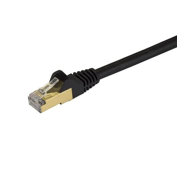 Startech.com Cable de 1m Cat6a Ethernet Negro - Cable de Red 10GB Cat6a Snagless Blindado Rj45 Poe de 100w - 10gbe con Certificación Ul/tia - Cable For Dispositivo de Red, Hub, Conmutador, Router,