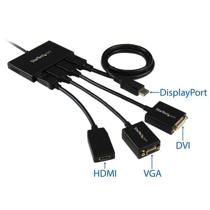 Startech.com Hub Mst de 4 Puertos Displayport 1.2 - Divisor Splitter Dp de 4 Monitores - Adaptador Dp a 4x Dp 1080p - Solo Windows - 3840 × 2160 - 2m Distancia Máxima de Funcionamiento - Displayport