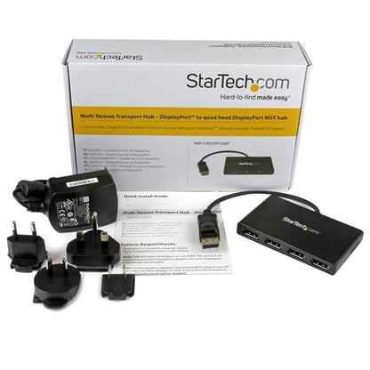 Startech.com Hub Mst de 4 Puertos Displayport 1.2 - Divisor Splitter Dp de 4 Monitores - Adaptador Dp a 4x Dp 1080p - Solo Windows - 3840 × 2160 - 2m Distancia Máxima de Funcionamiento - Displayport
