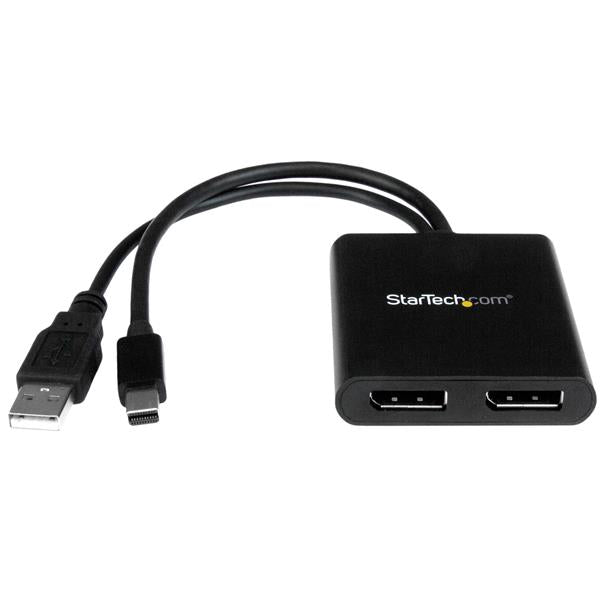Startech.com Adaptador Multimonitor de 2 Puertos - Hub Mst Mini Displayport 1.2 a Displayport - 2x4k30hz - Escritorio Extendido en Windows - 30hz a 60hz - 3840 × 2160 - 2m Distancia Máxima de