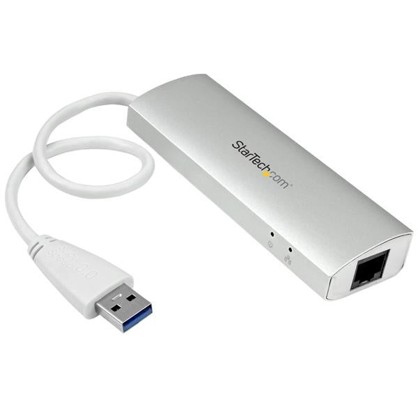 Startech.com Hub USB 3.0 de 3 Puertos - Adaptador de Red Ethernet - Alimentado Por el Bus - 5gbps - Hub USB Portátil - 3 Total USB Port(s) - 3 USB 3.0 Port(s)1 Puerto(s) de Red (rj-45) - Pc, Mac,