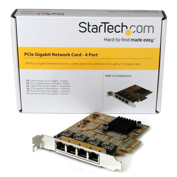 Tarjeta de Red StarTech.com ST1000SPEX43 | 4 Puertos RJ45, 1.95 Gbit/s Transferencia