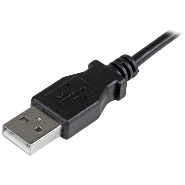 Startech.com Cable de 2m Micro USB con Conector Acodado a la Derecha - Cable de Carga y Sincronización - Cable For Teléfono, Tableta - 480mbit/s - Níquel Conector Chapado - 24/30 Awg - Negro