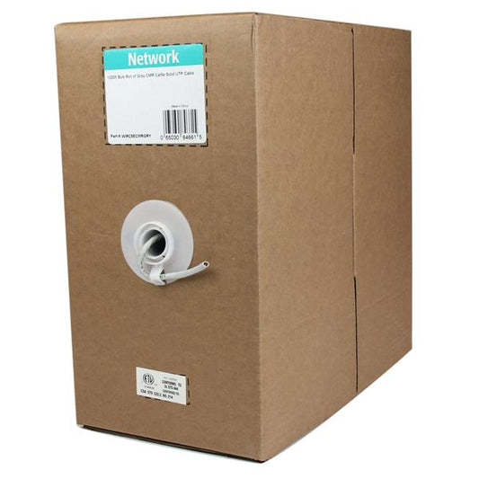 Cable de Red Ethernet StarTech.com Cat5e WIRC5ECMRGRY | 304.8m, Sólido CMR, Gris