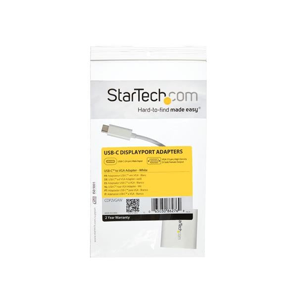 Adaptador de Video StarTech.com CDP2VGAW | USB-C a VGA, Blanco, USB 3.1