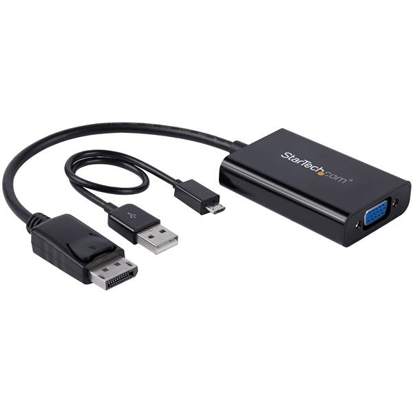 Startech.com Adaptador de Video Displayport a VGA con Audio - Negro