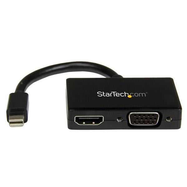 Startech.com Adaptador Mini Dp de Audio/video para Viajes - Convertidor Mini Displayport a HDMI o VGA - 1920x1200 1080p - Negro