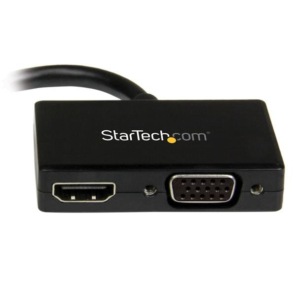 Startech.com Adaptador Mini Dp de Audio/video para Viajes - Convertidor Mini Displayport a HDMI o VGA - 1920x1200 1080p - Negro