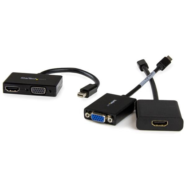 Startech.com Adaptador Mini Dp de Audio/video para Viajes - Convertidor Mini Displayport a HDMI o VGA - 1920x1200 1080p - Negro