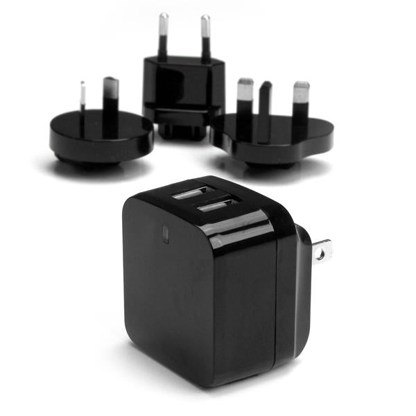 Cargador de Pared StarTech.com USB2PACBK | 2 Puertos, Alta Potencia 120V