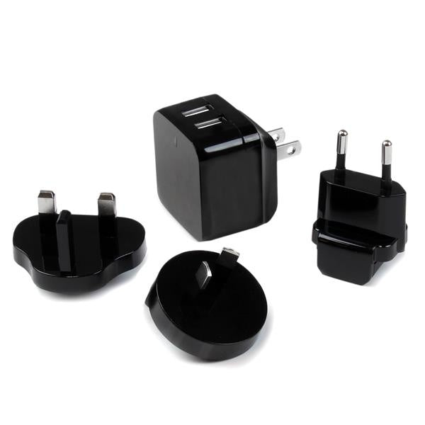 Cargador de Pared StarTech.com USB2PACBK | 2 Puertos, Alta Potencia 120V