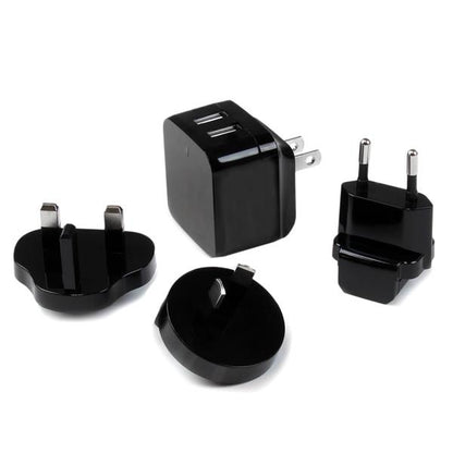 Cargador de Pared StarTech.com USB2PACBK | 2 Puertos, Alta Potencia 120V