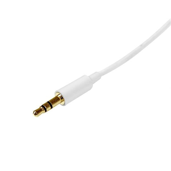 Cable de Audio Estéreo StarTech.com MU2MMMSWH | 2 Metros, Mini Jack 3.5mm Macho a Macho