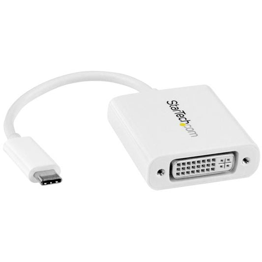 Startech.com Adaptador de Video USB-C a Dvi - Convertidor USB 3.1 TYPE-C a Dvi - Tipo C para Dispositivos Como Su Ipad Pro Del 2018 - Blanco - Blanco