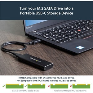 Gabinete SSD M.2 StarTech.com SM2NGFFMBU33 | USB 3.0 5Gbps, Aluminio Negro