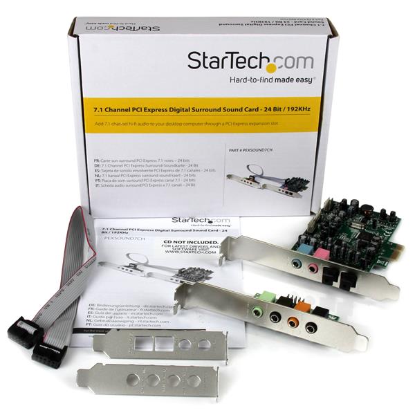 Tarjeta de Sonido StarTech.com PEXSOUND7CH | Sonido Envolvente 7.1, 24bit 192kHz
