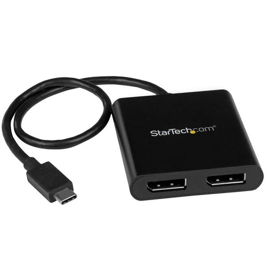 Adaptador USB-C StarTech.com MSTCDP122DP | Doble DisplayPort 4K 30Hz, Splitter para Windows