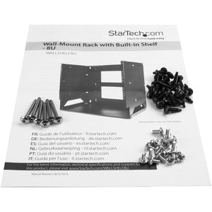 Startech.com Rack de Servidores Abierto de 8u de Pared - 2 Postes - Estante Integrado - Profundidad Ajustable - para Equipo de Av - Acero - 34.02kg Capacidad Máxima de Peso