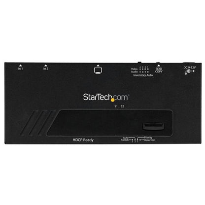 Startech.com Switch HDMI de 2 Puertos con Switch Automático y Prioritario - 1080p - 1920 X 1200 - Full HD - 2 Dispositivo de Entrada - 1 Pantalla - Pantalla, Reproductor de Disco Blu-ray, Caja