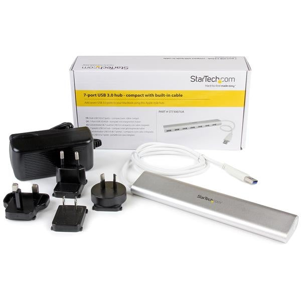 Startech.com Hub USB 3.0 de 7 Puertos - USB-A - 5gbps - Alimentado Por el Bus - USB-A - Hub USB Portátil - Aluminio - 7 Total USB Port(s) - 7 USB 3.0 Port(s)