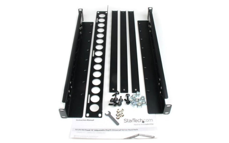 Startech.com Rieles Universales 1u de 19 Pulgadas Ajustables para Gabinete Rack de Servidores - Capacidad de Carga de Hasta 25kg - Rieles Universales 1u de 19 Pulgadas Ajustables para Gabinete Rack