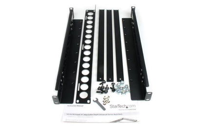 Startech.com Rieles Universales 1u de 19 Pulgadas Ajustables para Gabinete Rack de Servidores - Capacidad de Carga de Hasta 25kg - Rieles Universales 1u de 19 Pulgadas Ajustables para Gabinete Rack