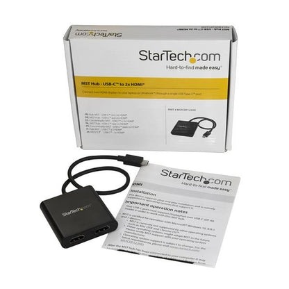 Adaptador USB-C StarTech.com MSTCDP122HD | Doble Salida HDMI 4K 30Hz, Compatible Solo con Windows
