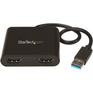 Startech.com Adaptador de Video Externo USB 3.0 a 2 Puertos HDMI 4k para 2 Pantallas - 3840 X 2160 Supported - Negro