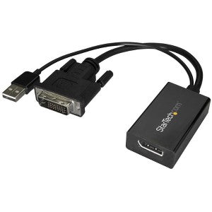 Startech.com Adaptador Dvi a Displayport Alimentado Por USB - Convertidor Dvi a Displayport - DVI-D a Dp - 1920x1200 - Negro