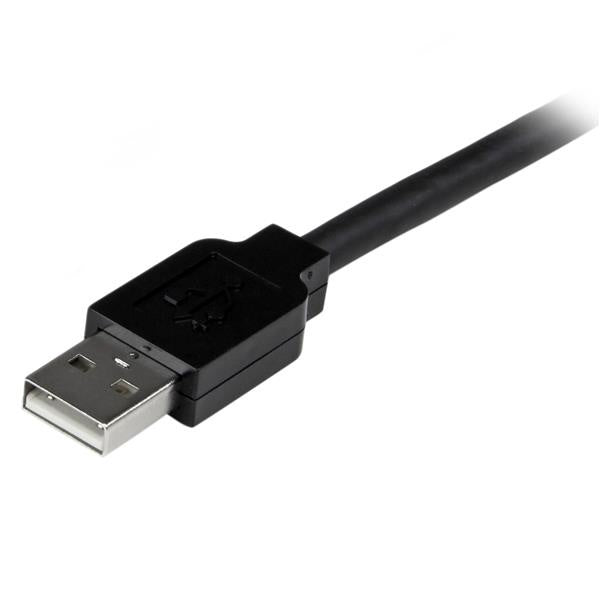 Startech.com Cable 10m Extensión Alargador USB 2.0 Activo Amplificado - Macho a Hembra USB a - Negro - Cable For Enchufe de Pared, Adaptador de Alimentación - 480mbit/s - Cable de Extensión -