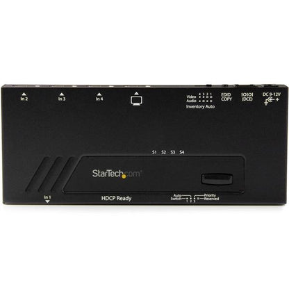 Startech.com Switch Conmutador Automático HDMI de 4 Puertos - Selección Rápida 4k - 3840 × 2160 - 4k - 4 Dispositivo de Entrada - 1 Pantalla - Pantalla, Proyector, Computador, Caja Set-top, Consola