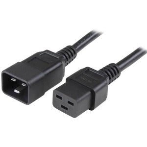 Startech.com Cable de 3m de Extensión de Alimentación, Cable de Extensión Iec 320 C19 a Iec 320 C20 Negro, 15a 250v, 14awg, Alargador - para Unidad de Distribución Eléctrica, Servidor, Computadora de