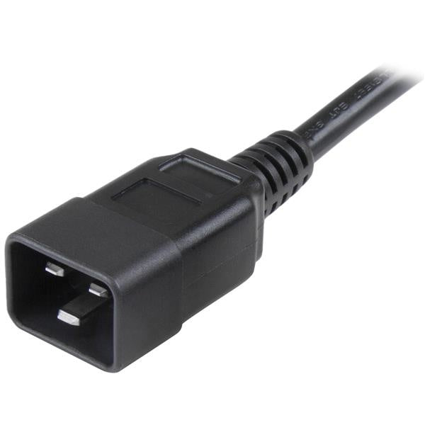 Startech.com Cable de 3m de Extensión de Alimentación, Cable de Extensión Iec 320 C19 a Iec 320 C20 Negro, 15a 250v, 14awg, Alargador - para Unidad de Distribución Eléctrica, Servidor, Computadora de