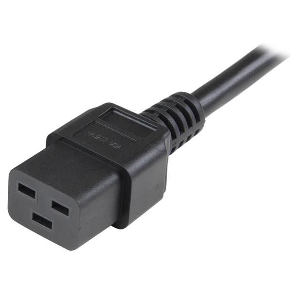 Startech.com Cable de 3m de Extensión de Alimentación, Cable de Extensión Iec 320 C19 a Iec 320 C20 Negro, 15a 250v, 14awg, Alargador - para Unidad de Distribución Eléctrica, Servidor, Computadora de