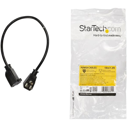 Cable de Extensión StarTech.com PACF10118IN | 0.45m, Nema 5-15P a Nema 5-15R