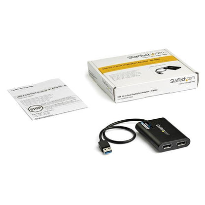 Startech.com Adaptador Gráfico Externo USB 3.0 a Dp Doble 4k60 Displaylink - Inventario Limitado - Vea Dispositivo Similar Usba2dpgb - 3840 X 2160 Supported - Negro