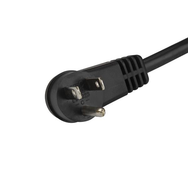 Startech.com Cable de 4.5m de Alimentación Acodado Nema 5-15P a C13 - Cable de Corriente para Computadora - para Monitor, Impresora, Computador - Nema 5-15P / Iec 60320 C13 - 125 V Ac / 10a - Negro -