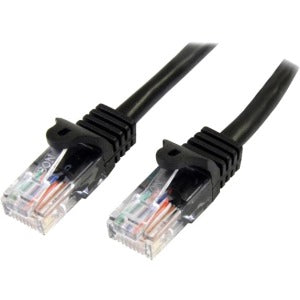 Startech.com Cable de 3m Negro de Red Fast Ethernet Cat5e Rj45 Sin Enganche - Cable Patch Snagless - Cable For Dispositivo de Red - Cable de Conexión - Oro Contacto Chapado - Cm - 24 Awg - Negro